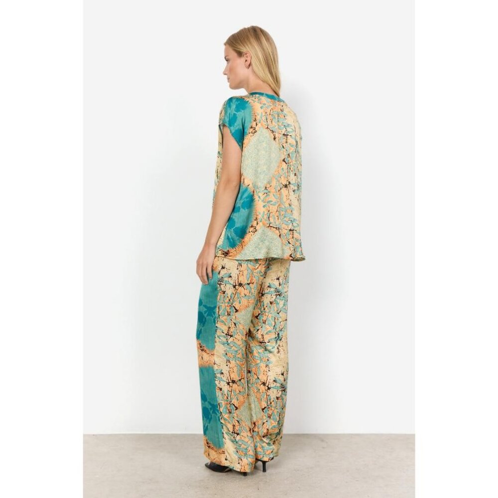 NWT SOYA CONCEPT Emly 2B Satin Boho Print Trousers - Picture 7 of 11